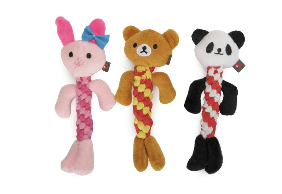 Gioco per cani Camon in corda e poliestere con squeaker 20 cm, soggetti assortiti Gioco per cani Camon in corda e poliestere con squeaker 20 cm, soggetti assortiti